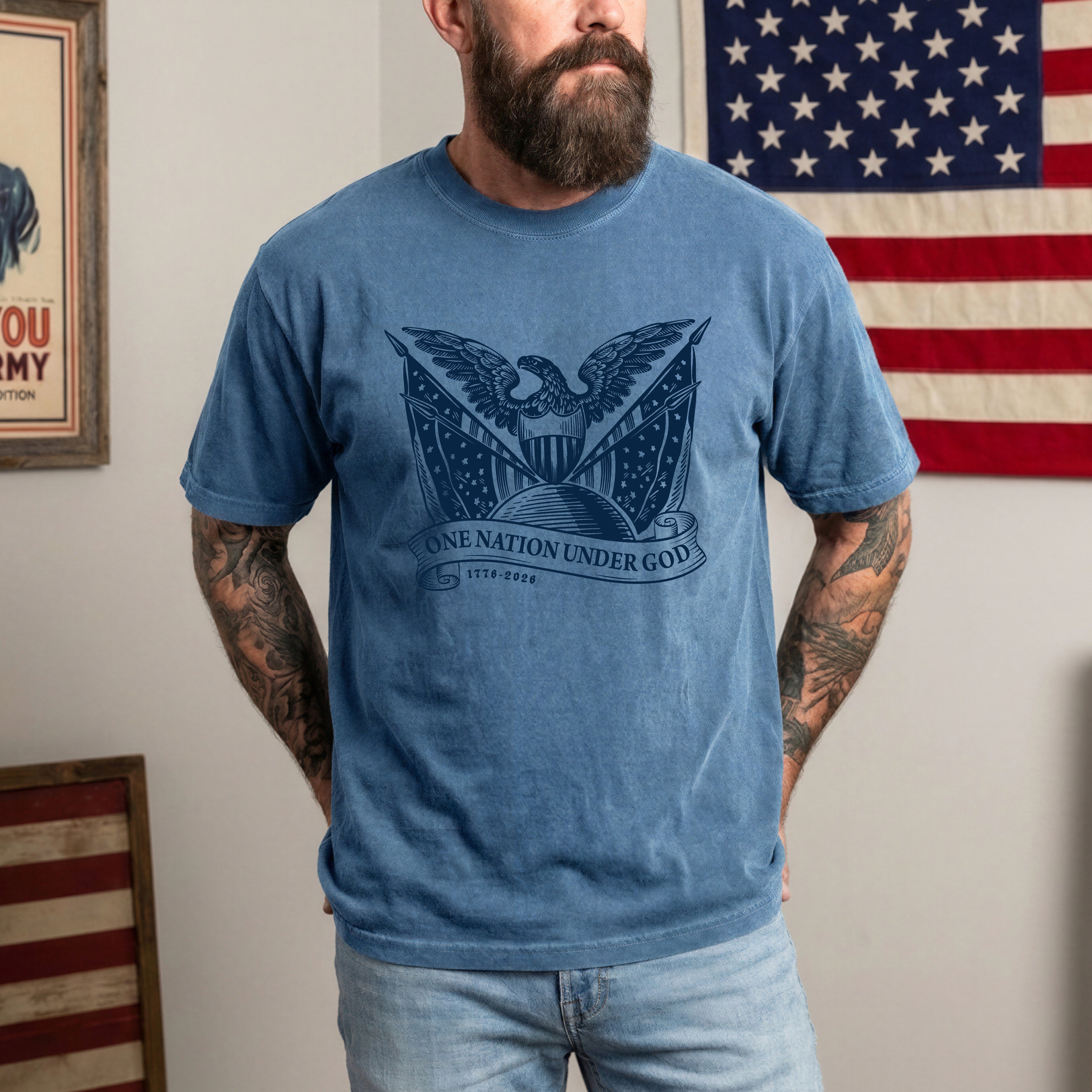 One Nation Under God - Eagle Tee - HERITAGE FIT